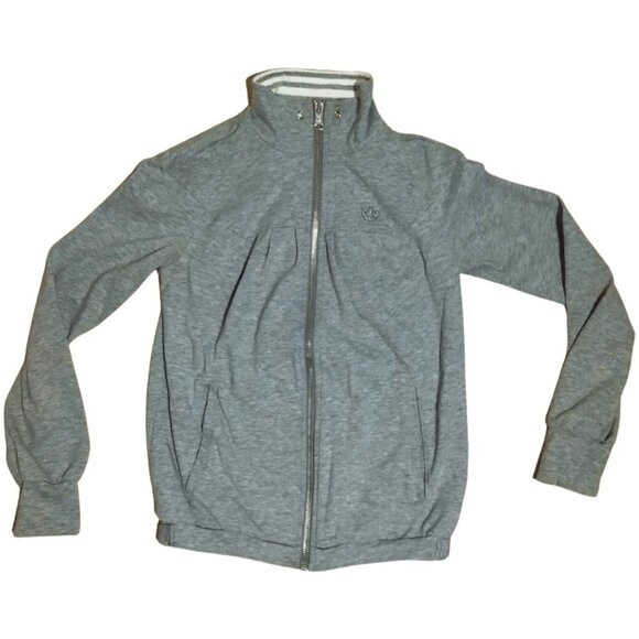 Adidas Originals Youth XS Track Jacket - Heather Gray Zip-Up with Trefoil Logo - Picture 1 of 6